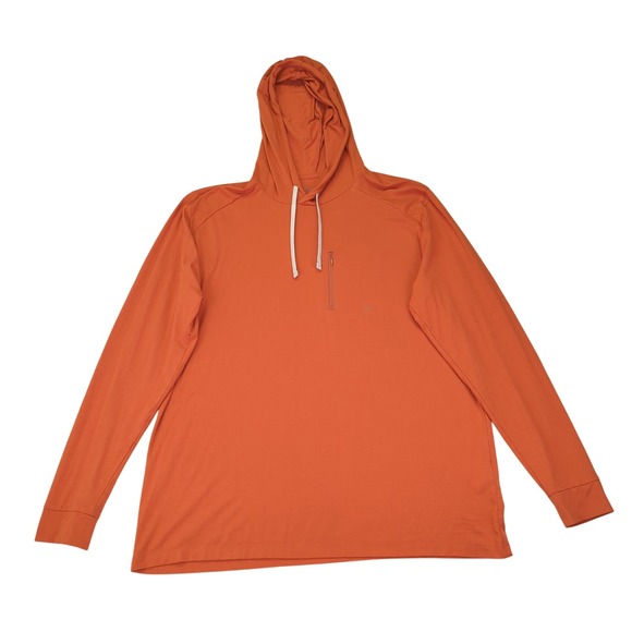 Duck Camp Lightweight Bamboo Hoodie Pullover Orange Long Sleeve Mens XL Gorpcore - Picture 1 of 9